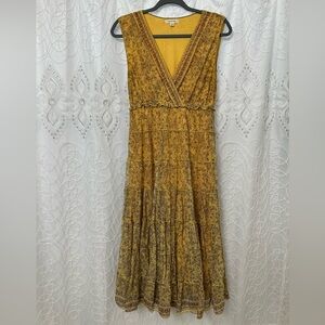 Floral Yellow Sleeveless Dress
